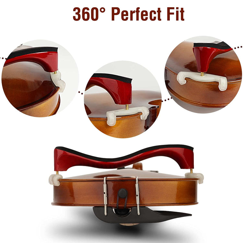 LMS Violin Shoulder Rest for 3/4 Size 4/4 Size, Adjustable Shoulder Rest for Violin, with Height Adjustable Feet Comfortable Foam Pad for Kids Adults (3/4-4/4) 3/4-4/4