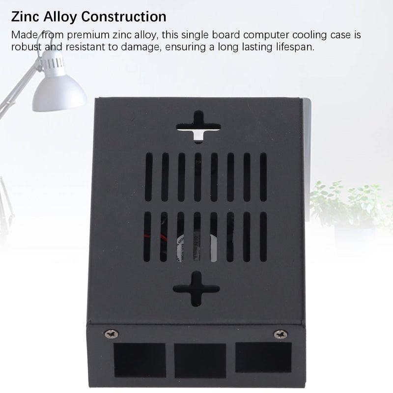 Zinc Alloy Case for Orange Pi 5 MAX, Metal Cooling Housing with 30x30x8mm Fan, 2 Pin Interface, Single Board Computer Enclosure, Enhanced Heat Dissipation