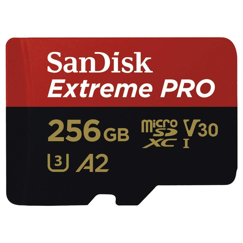 SanDisk Extreme Pro 256GB Micro SD Memory Card for GoPro Hero 9 Black Camera Hero9 UHS-1 U3 / V30 A2 4K Class 10 (SDSQXCY-256G-GN6MA) Bundle with (1) Everything But Stromboli SDXC & Micro Card Reader