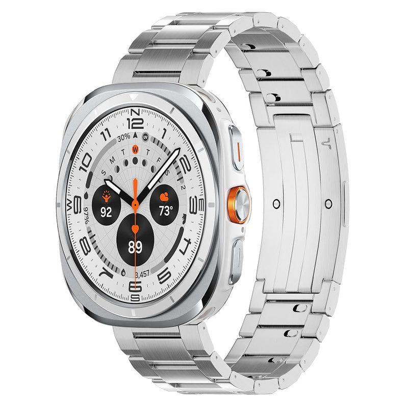 LDFAS for Galaxy Watch 9 Bands 44mm, (2026) Titanium Metal Watch Band with Hidden Buckle Classic Style Compatible for Samsung Galaxy Watch 8 40mm 47mm Band Silver