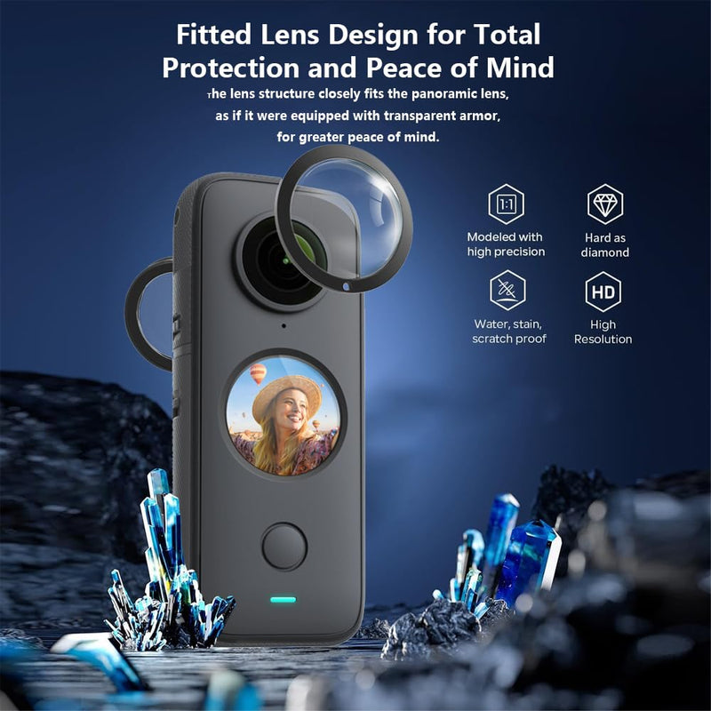 [AUSTRALIA] - Lens Guard for Insta360 one X2, Lens Protector Removable PC Protective Lens Cover for Insta 360 one X2 Accessories(2 sets - 4 pcs) 