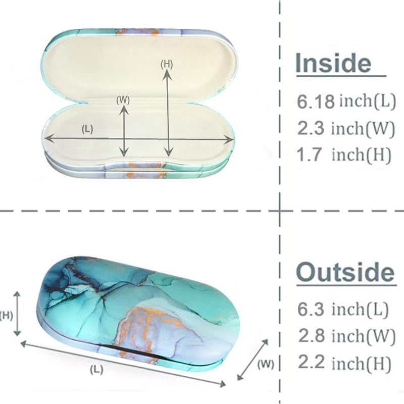 Contact Lens Case, Contact Case Kit, 2 in 1 Double Sided Portable Contact Lense Case and Eyeglasses Case, with Marbling, Multifunction, Durable, Compact, Portable Storage Kit Marble-Green