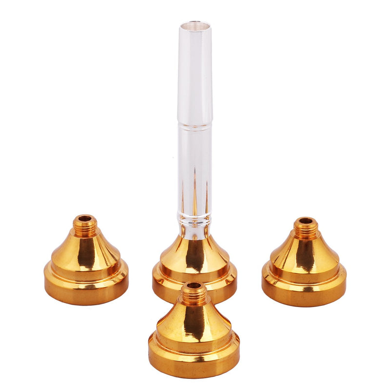 7c 5c 3c 1.5c Trumpet Mouthpiece with 4 Golden Mouthpiece Cups 7c 5c 3c 1.5c