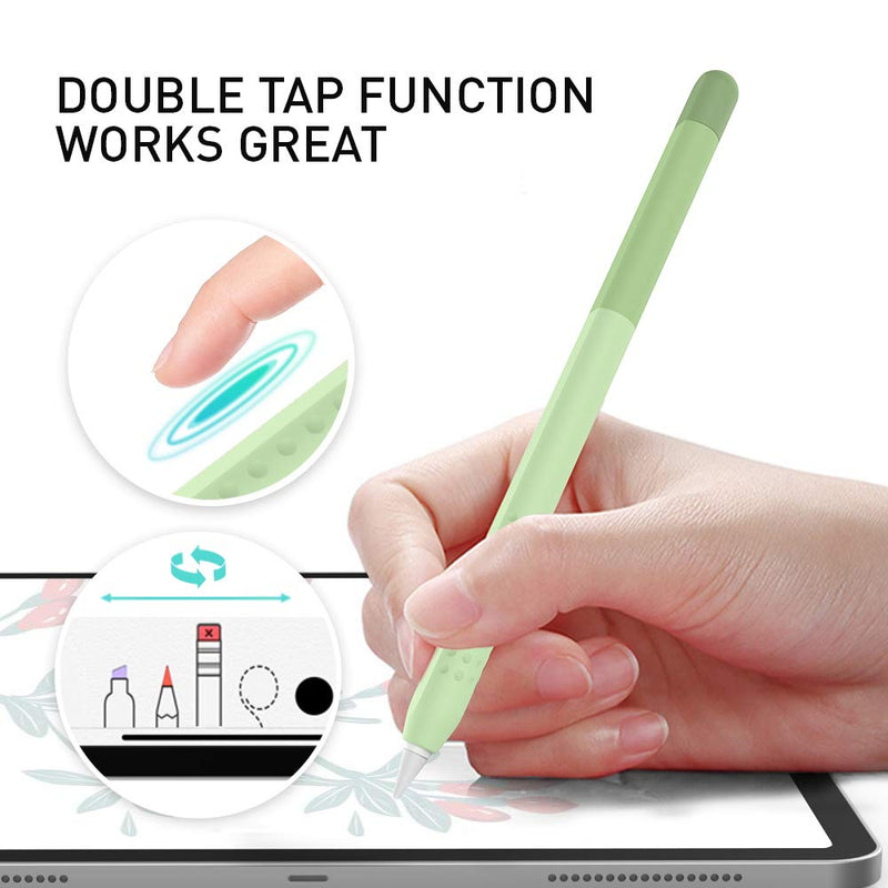 Delidigi Pencil Case Compatible with Apple Pencil 2nd Generation Case, Gradient Color Case Sleeve Silicone Cover Accessories for Apple Pencil 2nd Gen Green