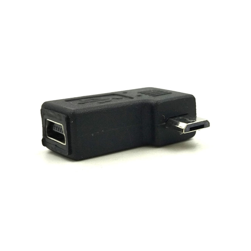 Duttek Micro USB to Mini USB Combo Adapter, Right Angle 90 Degree 1 pc Mini USB Male to Micro USB Female Adapter + 1 pc Mini USB Female to Micro USB Male Adapter Converter