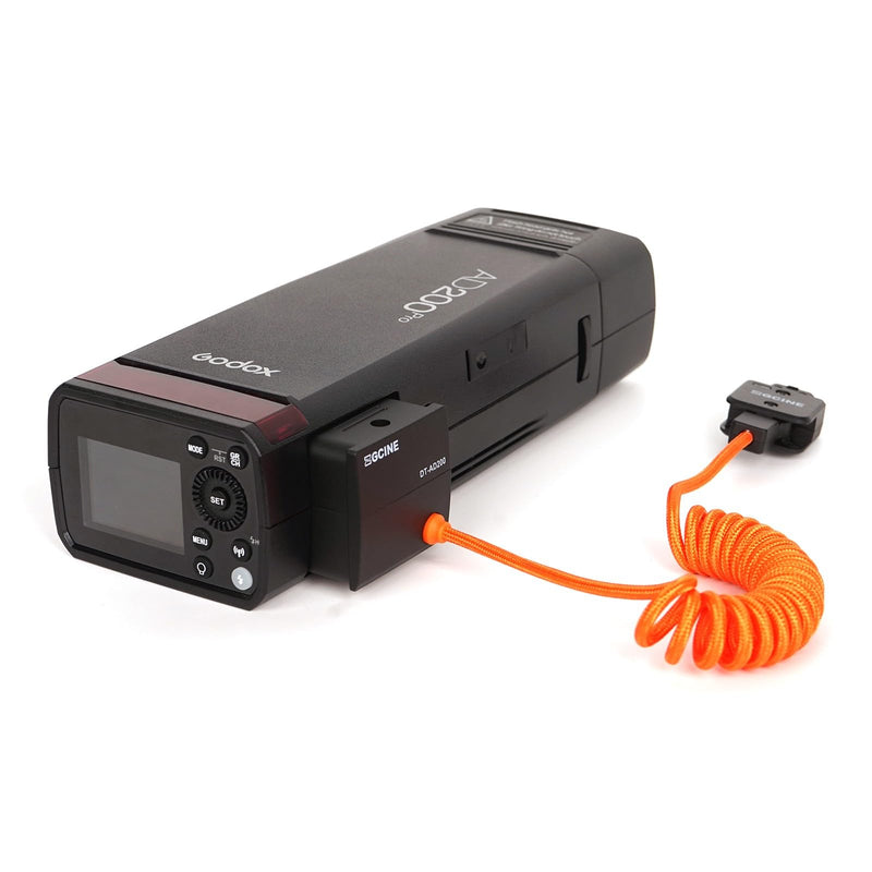[AUSTRALIA] - ZGCINE DT-AD200 D-Tap Dummy Battery Cable (Braided Wire) for Godox AD200/AD200 Pro/AD300 Pro/AD200 PRO II Flash Ligh | 180° Rotatable Connector, 14.8V/10A Output, Anti-Reverse Protection 