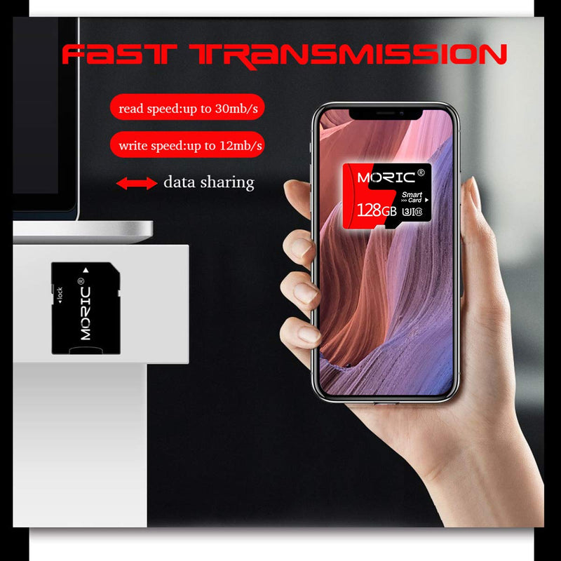 [AUSTRALIA] - MORIC 2 Pack 128GB Micro SD Card with Adapter High Speed Memory Card,C10 A1 Memory TF Card for Camera/Dash Cam/Smartphone/Tablet/Drone 128GB*2 