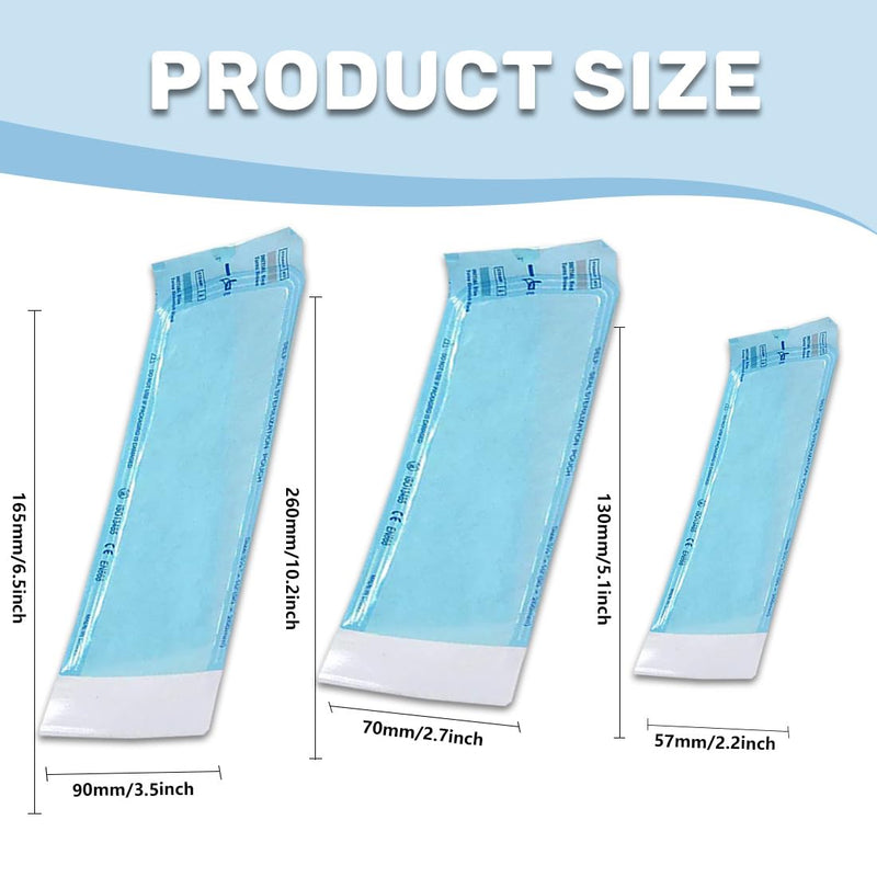 Pack of 150 Sterilisation Bags, Self-Adhesive Sterilisation Bags, Disposable Steriliser Bags for Cleaning Tools, Self-Sealing Sterilisation Bag, Sealing Sterilising Bag