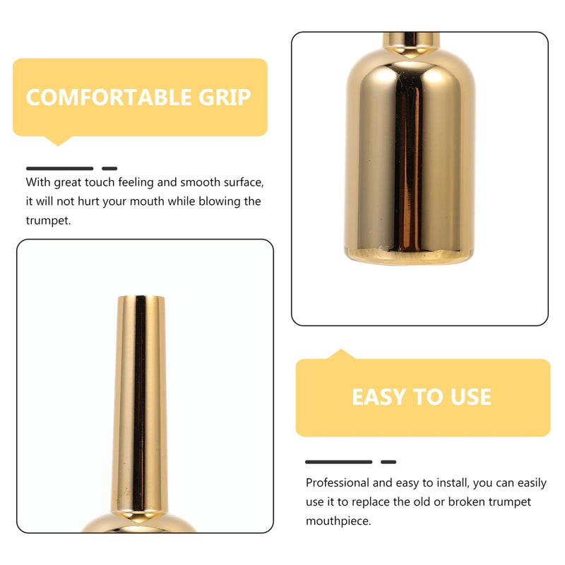 SUPVOX Gold-Plated Trumpet Mouthpiece 3.42X1.02 Inch Professional Brass Instrument Accessory Replacement Part for Elegant Sound and Comfortable Play 8.7X2.6X2.6CM 3C