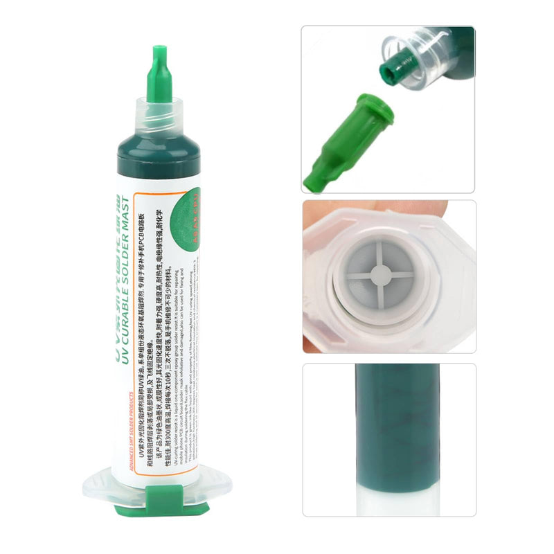 Solder Mask Ink, 1 Piece UV Light Curing Solder Mask Ink, BGA PCB Solder Resist Ink, UV Curing Solder Resist Combination for Insulating and Protecting Electronic PCB Components