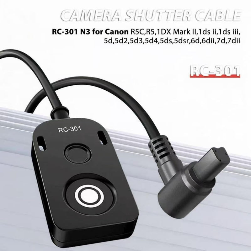 Shutter Release Cable Compatible for Canon Cameras Replaces RS-80N3 R5C、R5、1DX Mark II、1Ds II、1Ds III、5D、5D Mark II、5D Mark III、5D Mark IV、5DS、5DSR、6D、6D Mark II、7D、7D Mark II Remote Shutter Switch