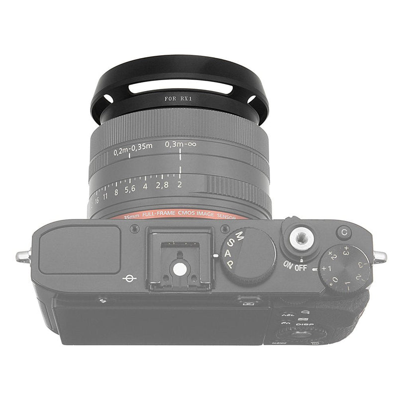 Fotodiox Lens Hood for The Cyber-Shot DSC-RX1/RX1R/RX1R II, Dedicated Metal Bayonet Lens Hood for The RX1, RX1R, RX1RII Digital Cameras; Hood Minimizes Glare (Replaces LHP1)
