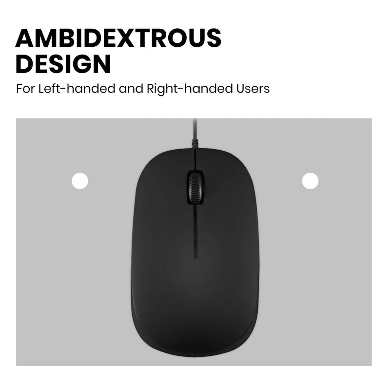 Perixx PERIMICE-201C USB Type C Wired Optical Mouse with 3-Button, Scroll Wheel, 800 DPI, Black Type C Mouse
