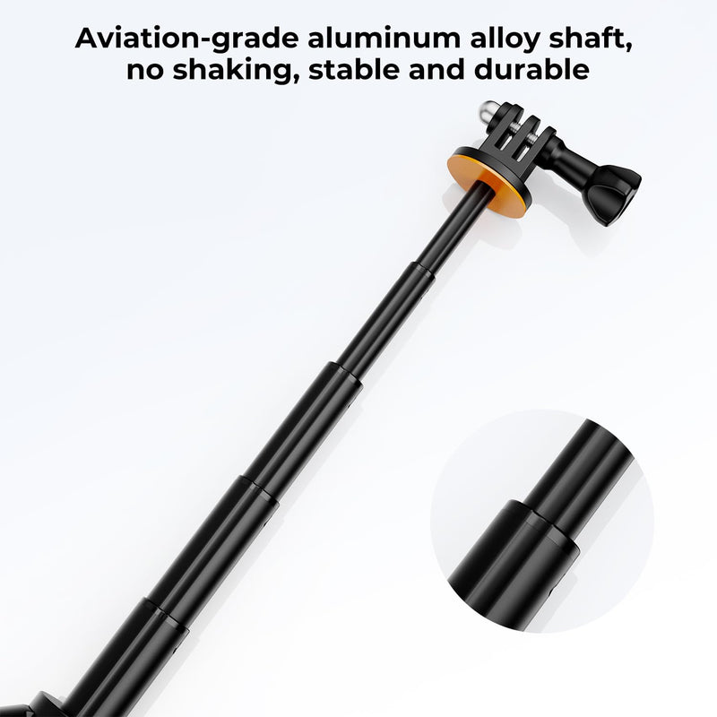 [AUSTRALIA] - K&F Concept Selfie Stick Tripod for GoPro, Extendable Vlog Selife Stick Portable Stand Compatible with GoPro Hero 12/11/10/9/8/7/6/5/Gopro Max DJI Osmo Action Insta 360 AKASO Action Camera 32CM Black 