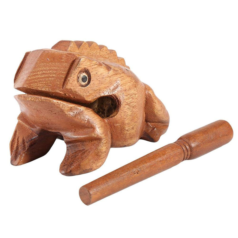 Zyyini Wooden Frog, Thailand Traditional Craft Wooden Lucky Frog Croaking Musical Instrument for Home Office Decor(15.6CM) 15.6cm