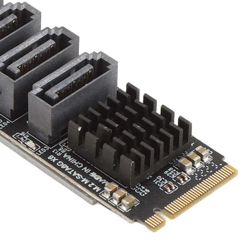 M.2 to SATA3.0 Adapter Card, M.2 M EKY PCIE3.0 to SATA Adapter Card, ASM1166 6Gbps 6 Port Expansion Interface Card with Smart Indicator