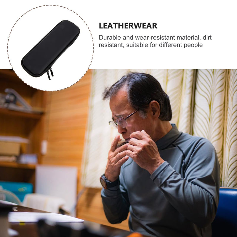 [AUSTRALIA] - Single Harmonica Case Storage Bag: Harmonica Carrying Case Hard Shell Zipper Pouch Musical Instrument Accessories 