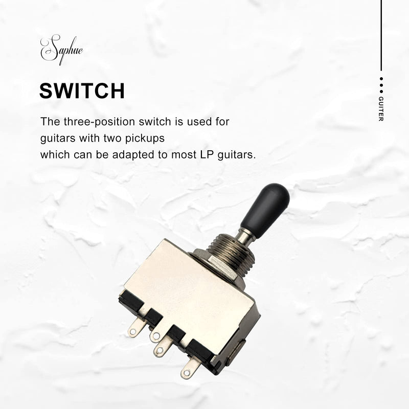 SAPHUE Guitar Wiring Harness, Guitar Prewired Harness Humbucker Wiring Harness Prewired 3 Way Chrome Box Toggle Switch 500K Pots for Electric Guitar with 2 Humbuckers