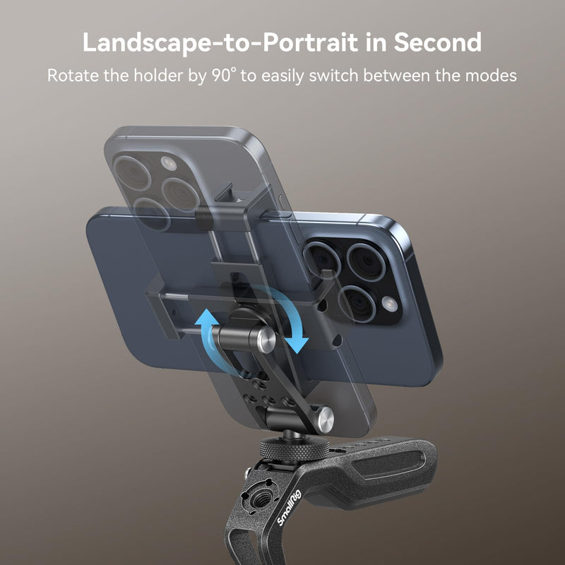 SmallRig Phone Support for DJI Stabilizers, Adjustment Phone Mount Adapter with 1/4"-20 Threaded Hole, Cold Shoe for DJI RS 4 Mini/RS 4 Pro/RS 3 /RS 3 Pro/RS 3 Mini/RS 2 / RS C2 / R S/R SC - 4301 with Cold Shoe Mount