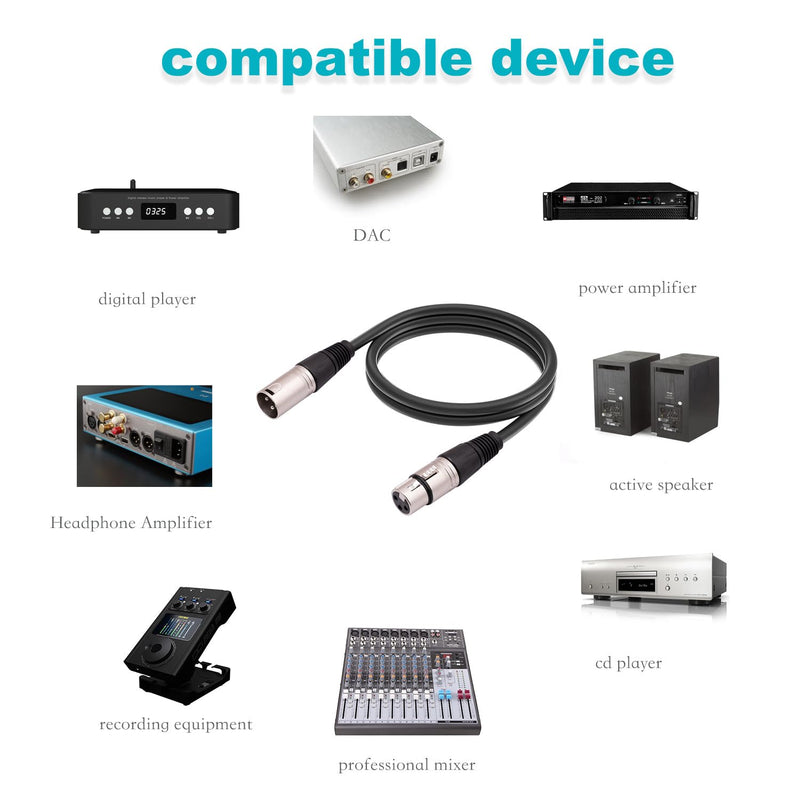 7 Pin XLR Connector Cable, XLR Microphone Cable, Balanced Male to Female Mic Audio Cable for Microphone and Audio Interface Compatible with All Tube mic (3 Meter/10Ft) XLR Connector Cable-3 Meter