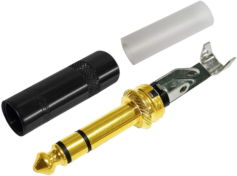 WORLDS BEST CABLES 4 Units - 1 Foot - Canare L-4E6S Star Quad, Patch Cable terminated with Neutrik-Rean NYS ¼ Inch (6.35mm) Gold TRS Stereo Phone Plugs - Custom Made