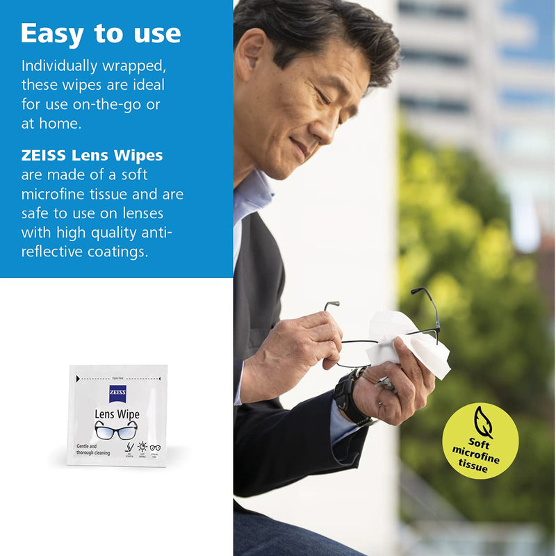 ZEISS Pre-Moistened Lens Cleaning Wipes, 200 Count White 200 Count (Pack of 1)