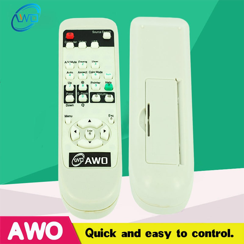 AWO 1515068/1515069 Projector Remote Control for EPSON PowerLite Home Cinema 6100/6500UB/8100/8345/8350/8500UB/8700UB;PowerLite Pro Cinema 7100/7500UB/9100/9350/9500UB/9700UB;EH-TW2800/TW2900/TW3000