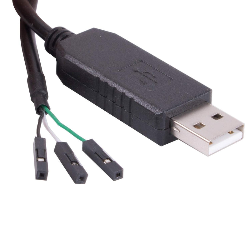FTDI USB to TTL Serial 5V Adapter Cable with 3 Pin 0.1 inch Pitch Male Socket Header UART IC FT232RL Chip for Windows 10 8 7 Linux MAC OS (Logic 5V Level) Logic 5V Level