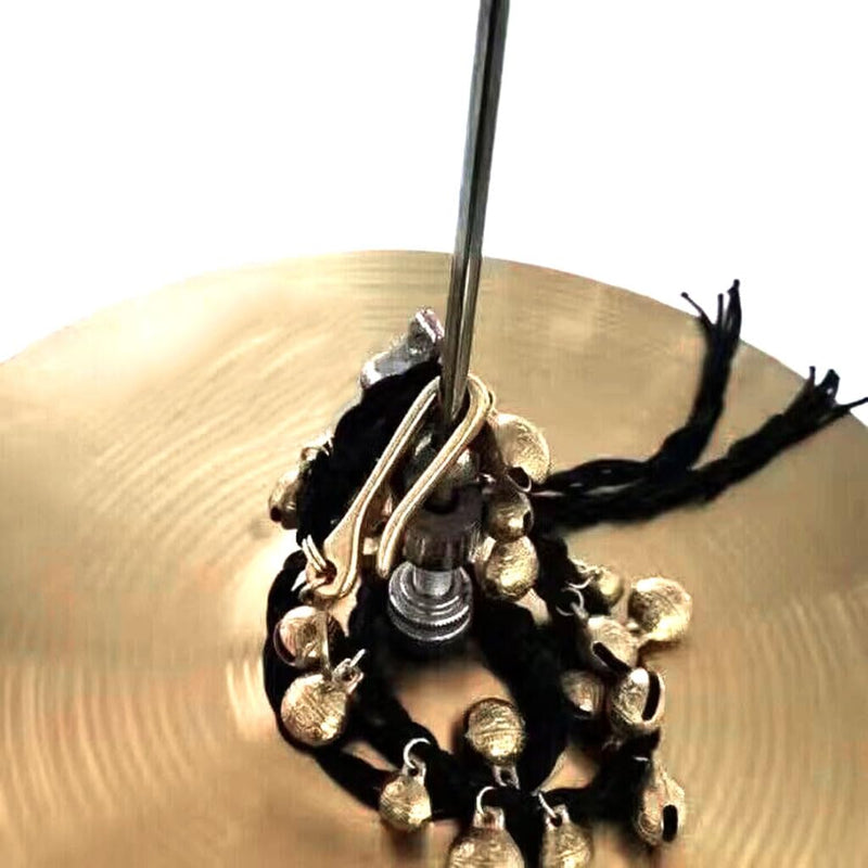 Cymbal Bells Jingle Tambourine Jingle Effect for Hi-hat Crashes Rides and Stacks Brass Bells Vintage Bells and Durable Braided Rope