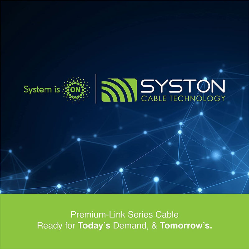 Syston Cable Technology Cat 5e Ethernet Network Cable - 250 FT，350MHz 24AWG Solid Bare Copper Wire Outdoor/Indoor, Bulk No Ends 10 Ft to 1000 Ft Available, Heat Resistant Riser Rated - CMR Black