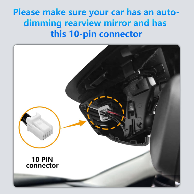 [AUSTRALIA] - Dashcam Power Adapter 10 Pin (Model A) Custom for Mazda, 6 CX3 CX5 CX5 CX9 CX30 CX50 MX30 and More with Auto-dimming Rearview Mirror, Easy to Install 10 pin (Model A) - vehicle with Auto-dimming 