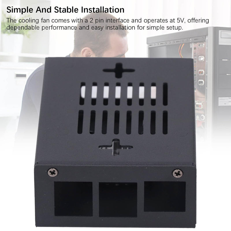 Zinc Alloy Case for Orange Pi 5 MAX, Metal Cooling Housing with 30x30x8mm Fan, 2 Pin Interface, Single Board Computer Enclosure, Enhanced Heat Dissipation