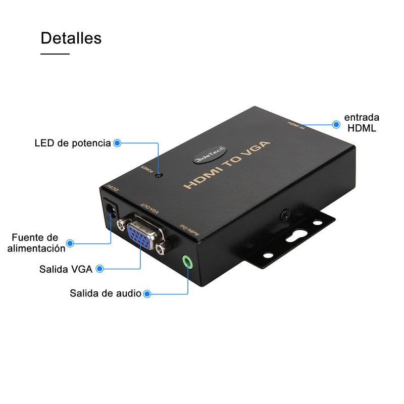 [AUSTRALIA] - JideTech HDMI to VGA Converter with 3.5mm Audio Supports 1080P for PC Laptop Display Computer Mac Projector 