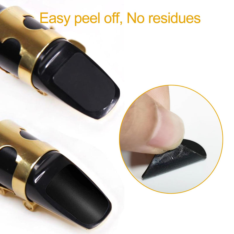 Rockhouse Clarinet Mouthpiece Pad Patch Teeth Cushions Mouth Cover Sticker Accessories for Clarinet Alto Tenor Saxophone, 0.5mm Black, 10-pack clarinet 0.5mm
