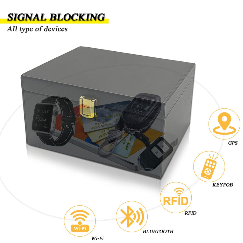 briidea Faraday Key Fob Protector Box, RFID Signal Blocking Box, Faraday Box Signal Blocking Shielding Box for Car Key (L) Capacity(>12keys)