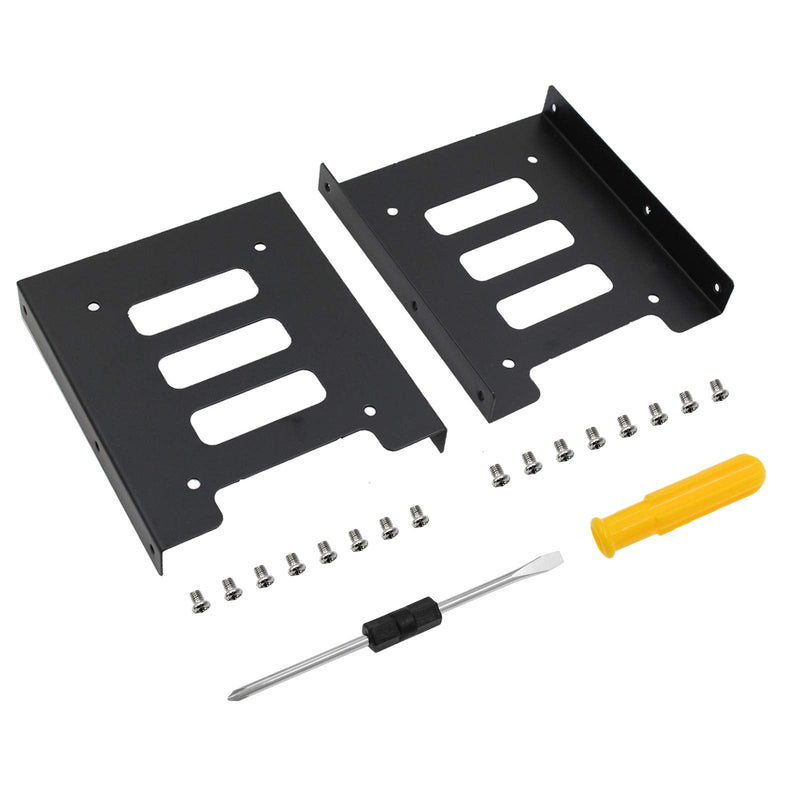 PHITUODA 8Pcs 2.5" to 3.5" SSD HDD Hard Disk Drive Bays Holder Metal Mounting Bracket Adapter with Screws for PC Pack of 8