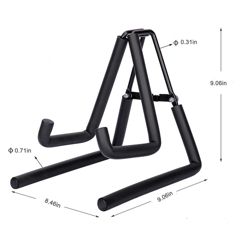 Ukulele Stand Floor Foldable Ukulele Stand Holder for Ukulele Violin Instrument A Frame Metal Thick Sponge Padded Non-slip Portable Black