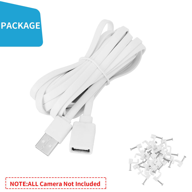 20Ft/6M USB Extension Cable Compatible with WYZE Cam V3/V4/V2,Wyze Cam OG, WYZE Cam Pan V3/V3 Pro/ V2, IPX7 Waterproof Extension Charging Cable Power Your WYZE Cam Continuously - White 1