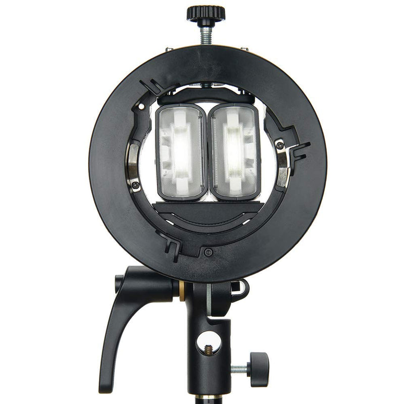 Godox S2 Speedlite Bracket S-Type Bracket Bowens Mount Flash Holder for Godox V1 AD200 Pro AD400 Pro AD200 V860II TT685 TT600 TT350, Precise Tilt Control, Integrated Umbrella Mount