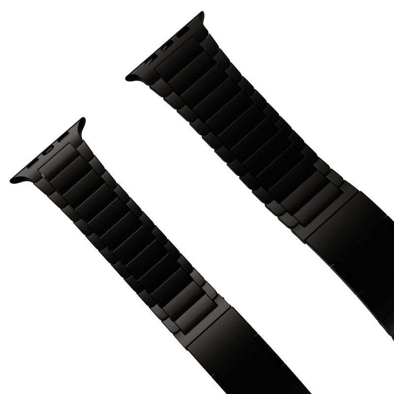 HeiKe Titanium Band for Apple Watch Ultra 3/2/1 Band 49mm 46mm 45mm 44mm 42mm 41mm 40mm 38mm for Men Women,Adjustable Metal Strap for iWatch SE Series 11 10 9 8 7 6 5 4 3 2 1 with Folding Clasp Black BandWidth20mm（46/45/44/42mm（series3））