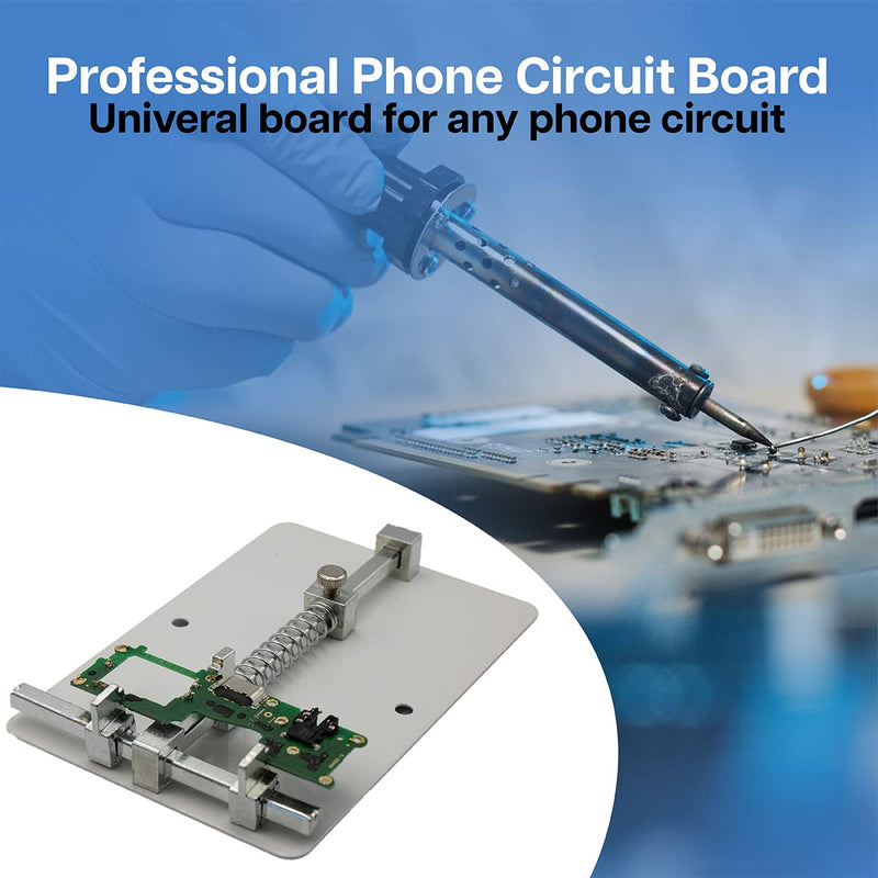 MMOBIEL Universal PCB PCB Holder - Jig Holder Clamp Repair Tool - Soldering Set - Stainless Steel - Motherboard PCB Board Holder - 12 x 8 cm