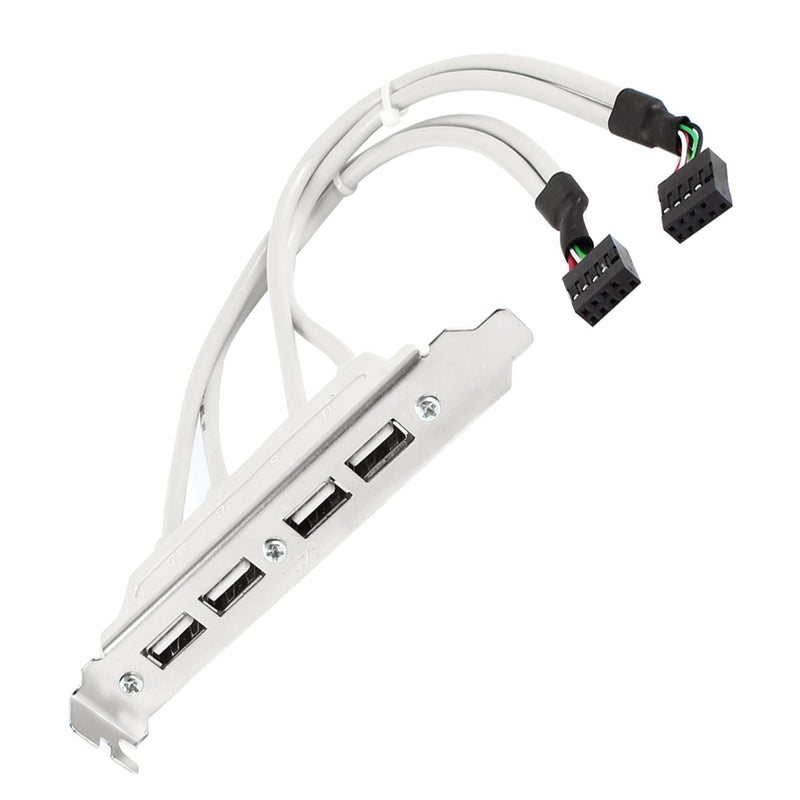 uxcell 4 Ports Hub USB 2.0 Port Slot Plate Adapter Panel to Motherboard Dual 9 Pin Header Panel Bracket Expansion Cable 25cm Long