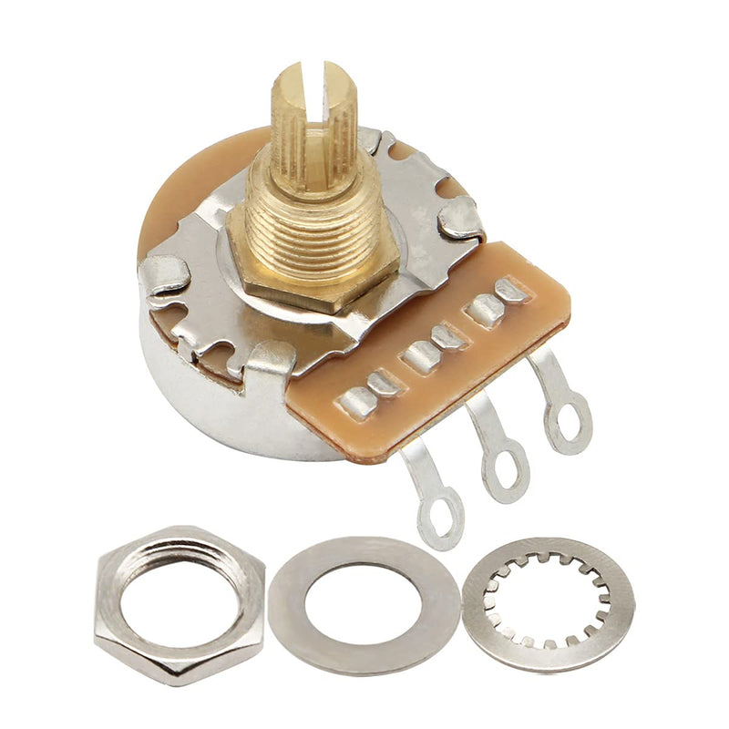 FLEOR 500K Audio Pots 15.5mm Short Split Shaft Guitar Potentiometer, Pack of 2 15.5mm Short Shaft A500K