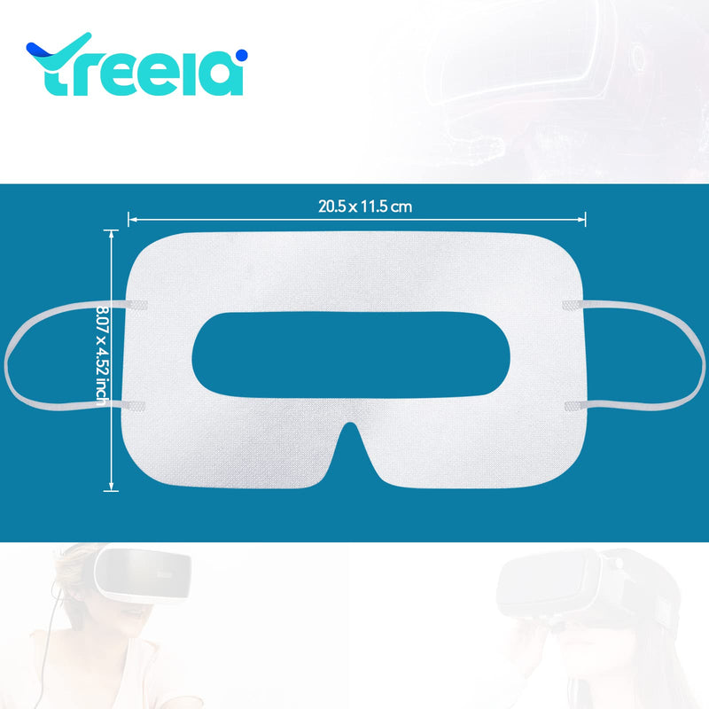 200 Pcs Disposable VR Face Mask Breathable Cover Eye Mask for VR Nonwoven Fabric Sanitary VR Mask, VR Eye Cover Pad (White) White