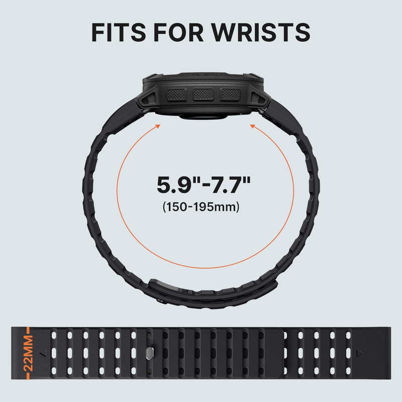 Bandletic Nylon Strap and Magnetic Band Compatible with Garmin Watch 22mm