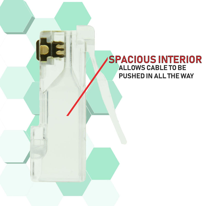 LINKUP Cat6 RJ45 Pass-Through Plugs | 105-Pack, Gold | shielded modular termination, tool-free, gold-plated, for solid and stranded Ethernet cable EZ Through Plugs - 105 pcs