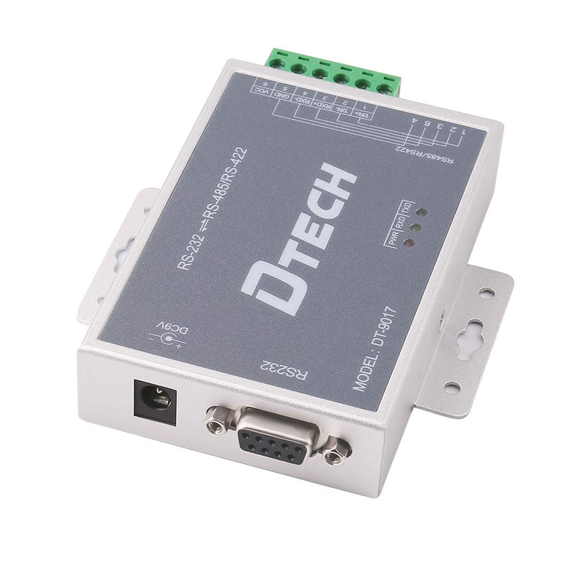 DTECH Bi-Directional Active RS232 to RS485 RS422 Serial Converter with Surge Protection 600W 15KV ESD DB9 to RJ45 Phoenix Contacts Adapter Power Supply TX RX LEDs for Long Haul Data Communication
