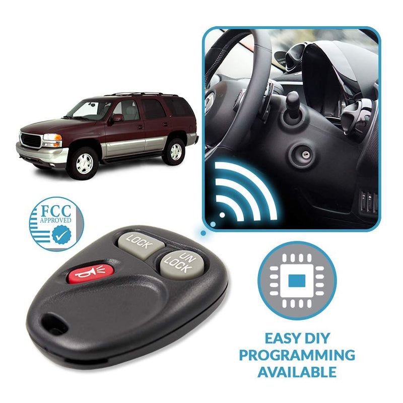 Keyless2Go Replacement for Keyless Entry Car Key Vehicles that Use 3 Button 15732803 KOBUT1BT - 2 Pack