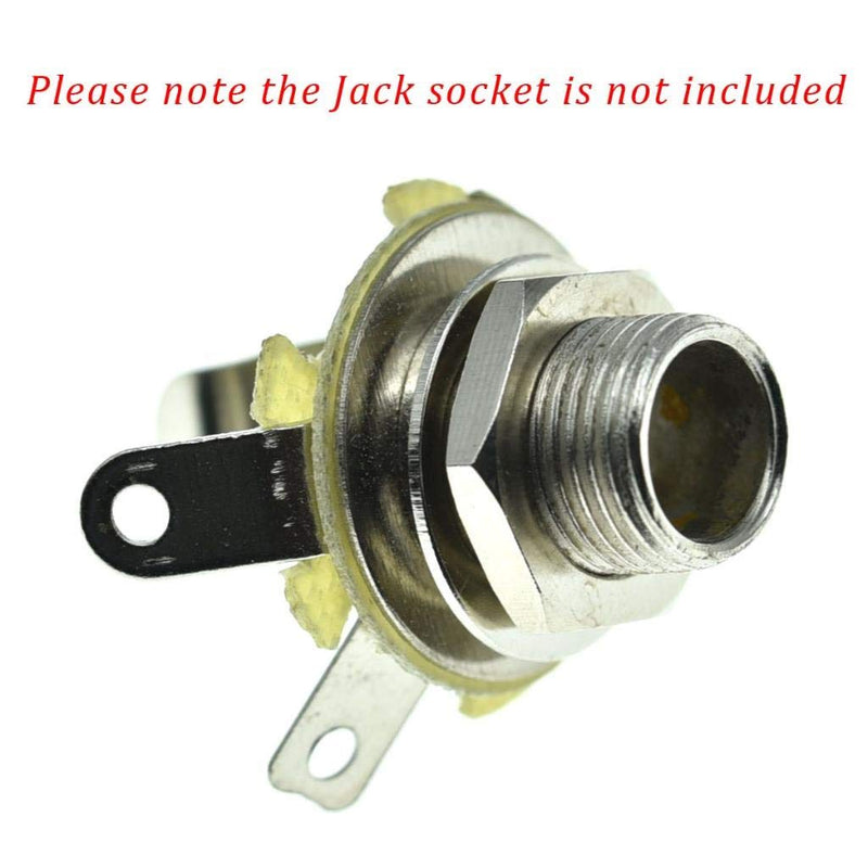 KAISH 20pcs Metric Guitar Input Output Jack Socket Nut and Washer Guitar Jack Nuts for Import Guitars Nickel Metric Thread
