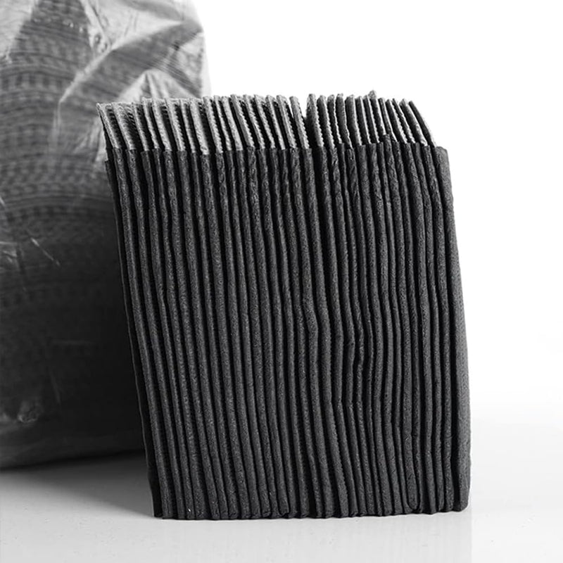 Dental Bib, Tattoo Underlay, 3-Layer Waterproof Disposable Paper Tablecloth Accessories, 45 x 33 cm (50, Black) 50